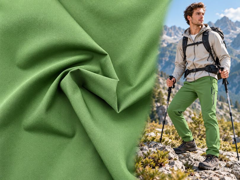 Nylon spandex fabric with flexible stretch and durable performance for outdoor and sportswear.