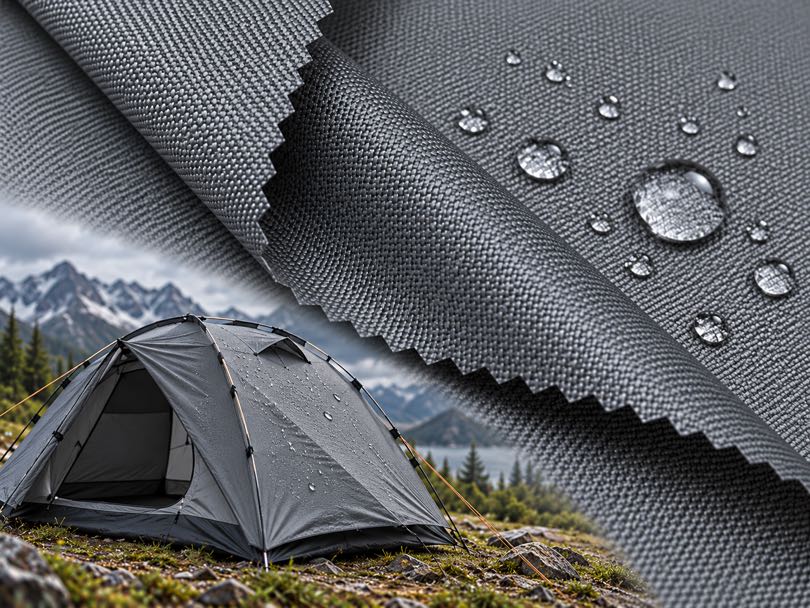 Waterproof Oxford fabric with durable woven construction for bags, tents, covers and outdoor equipment.