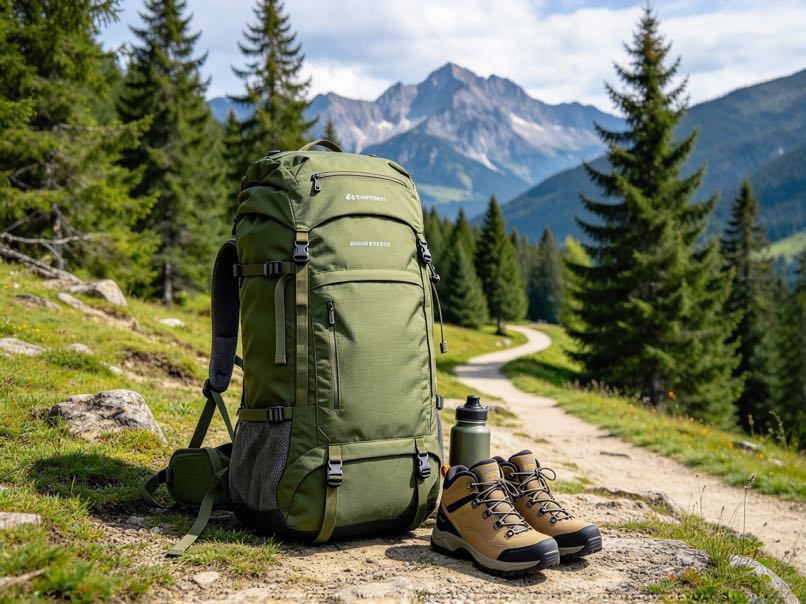Polyester fabric for outdoor gear with durable construction and reliable performance for rugged use.