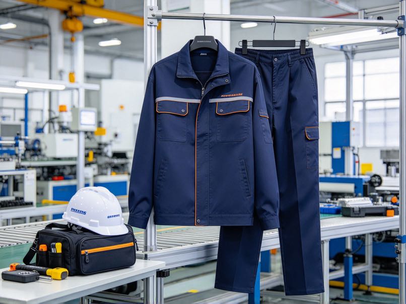 Polyester fabric for workwear with durable construction, easy care and reliable everyday performance.